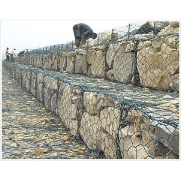 PVC beschichtet / verzinkt Gabion Box (Fabrik)